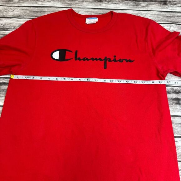 Lot of 2 Champion Men's Short Sleeve T Tee Shirts Blue Red M Med Medium Crewneck - Picture 14 of 15